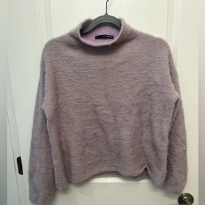SFERA Collection Fuzzy Cropped Purple Sweater, Size L